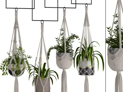 macrame plant hanger 3D model
