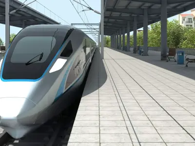 High-speed Railway Station 01 3D model