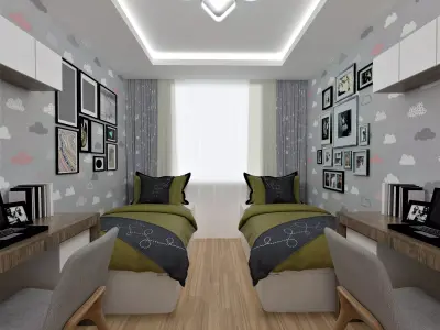 Bedroom for kids 3D model