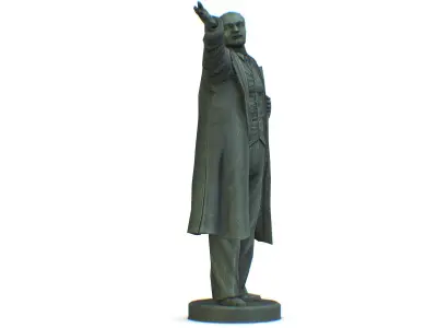 Bronze Statue Vladimir Lenin Classical Pose Low-poly 3D model