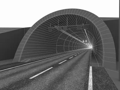Tunnel with Terrain Low-poly 3D model