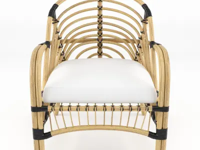 Rattan armchair 3D model