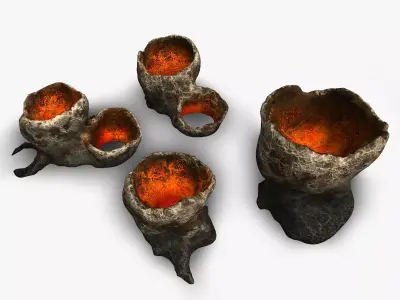 Alien Tubes - Base Low-poly 3D model