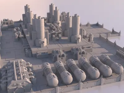 Scifi Factory for 3Dprint 3D print model