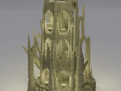 Ruined Altar Tabletop Terrain 28 MM 3D print model