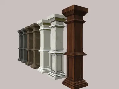 pillars  VR  AR  low-poly 3D model  Free low-poly 3D model