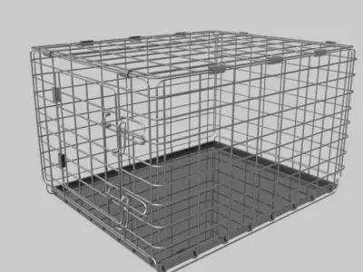 Animal Dog Crate rigged Low-poly 3D model