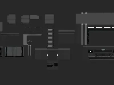 Sci Fi Cargo Bay Kit 1 3D model