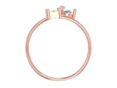 Solitaire Women Spiral Princess Pear Stone Band Ring 3D print model