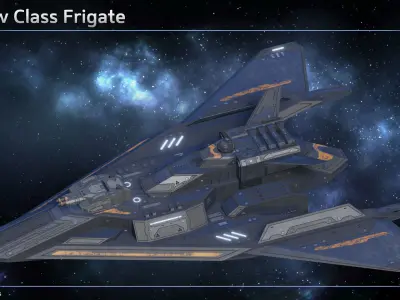 Spaceship Frigate Collection II 3D Model Pack