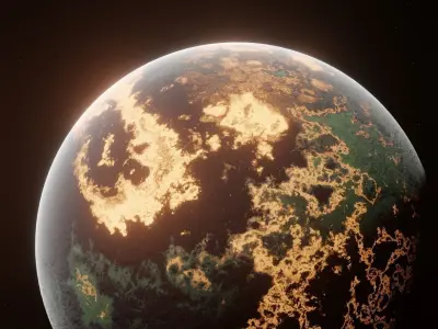 Planet Space Ready to game Low-poly 3D model