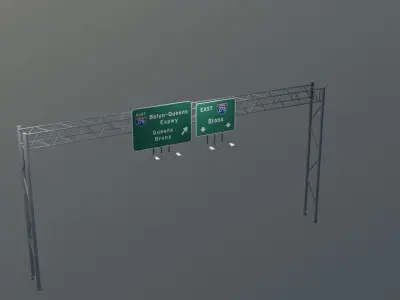 highway overhead sign  3D model
