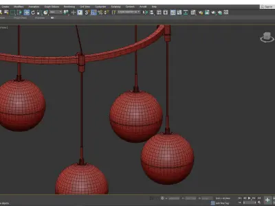 CEDAR and MOSS 8 6 LIGHT CHANDELIER Low-poly 3D model