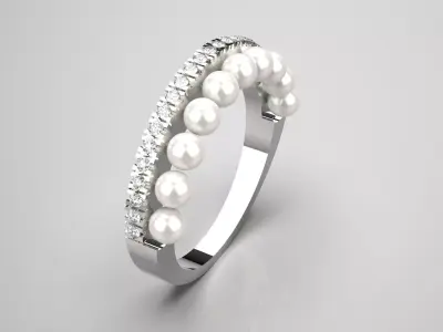 ocean jewelry pearl ring pr0049 3D print model
