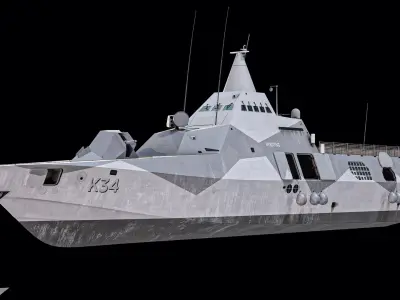  Rigged HSwMS Visby Class Corvette K34 PBR 