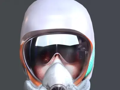 Gas mask helmet scifi character game space Low-poly Low-poly  Low-poly 3D model