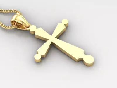 Light Gold 18K Cross Pendant 2CP090 3D print model