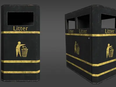 Derby E Double Litter Bin 3D model