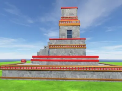 Aztec pyramid Free low-poly 3D model