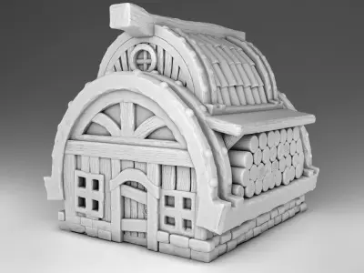 House wooden 3D print model