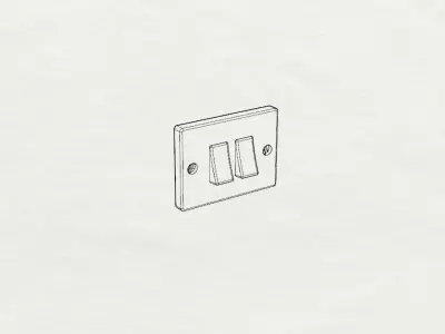 Dolls House Double Light Switch Miniature 12th Scale Free 3D print model