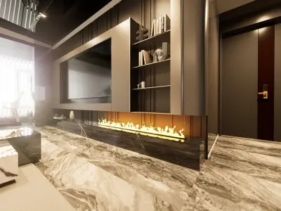 Living Dining  Kitchen and toilet  3D model