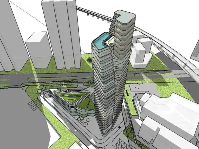 vacation spot-Resort-Fashion Leisure Hotel-092 3D model