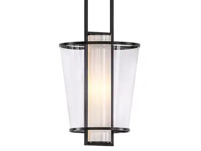 LUCERNE light fixture with glass shade and metal frame 3D model