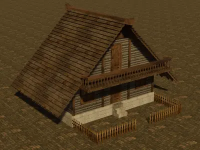 Medieval house six 9 Low-poly 3D model