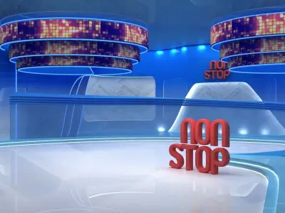 Reality Low poly set studio with lights and sign that says no... 3D model