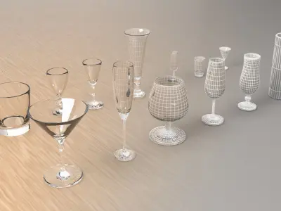 Wine glasses 3D model