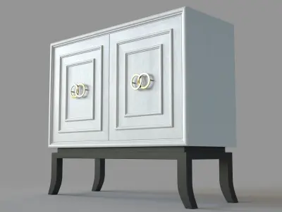 Decor Two Door Cabinet White 3D model purchase