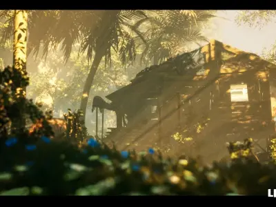 Abandoned Hut in Tropical Island Survival Post Apocalyptic Low-poly 3D model