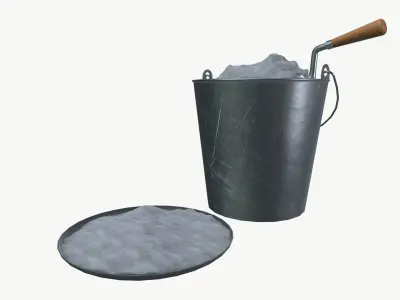 Cement bucket Low-poly 3D model