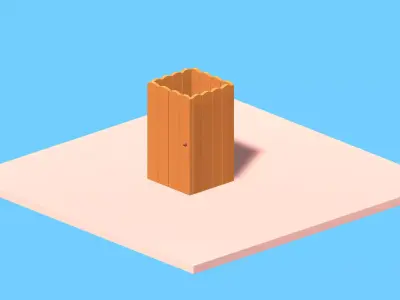 Beach Cabin Lowpoly Beach Prop Low-poly 3D model
