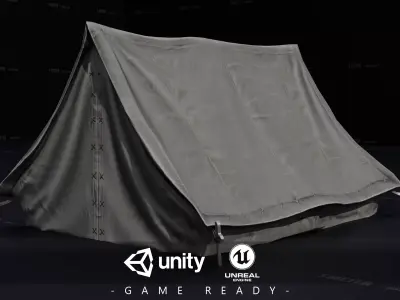 Medieval Camping Tent Low Poly Low-poly 3D model