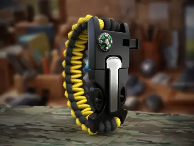 paracord bracelet MULTI Colors Low-poly 3D model