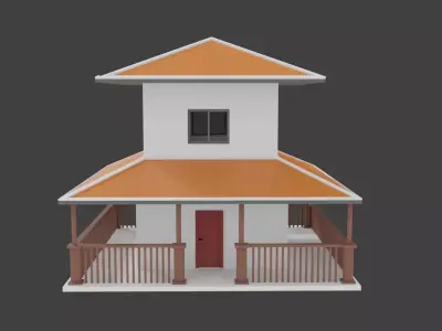 Home exterior  Low-poly 3D model