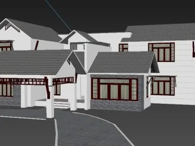 HOME 9 house with two windows and roof 3D model