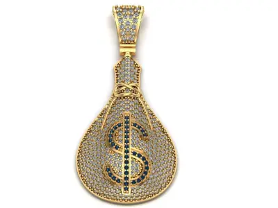 Dollar Pendant 3d print  model  3D print model