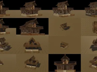 Mdeieval house 8 collection 3D Model Pack