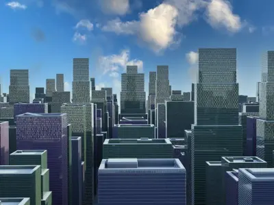 City Generator Geometry Node 3D model