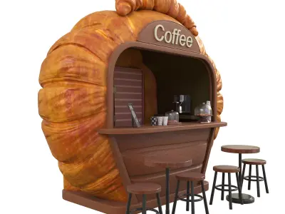 Coffee kiosk 3D model
