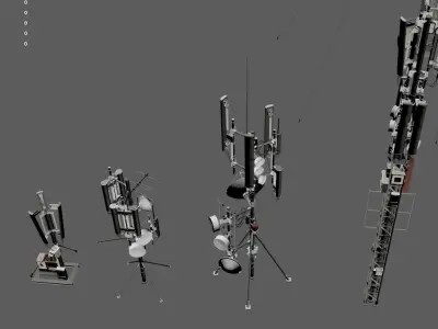 antennas-collection Low-poly 3D model