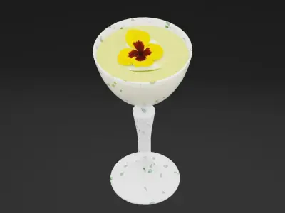 Gin With Cucumber Low-poly 3D model