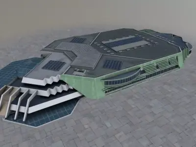 Nice Grimaldi Forum Low-poly 3D model