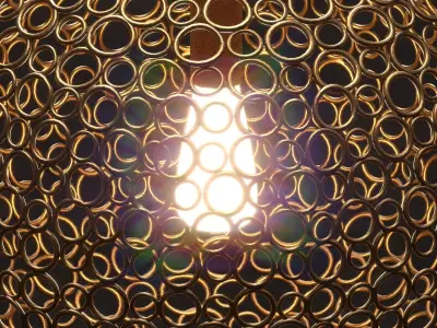 Gold Sphere Pendant Low-poly 3D model