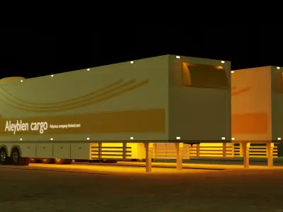 Futuristic Aero Cargo Trailer  Premium 3D Model  3D model
