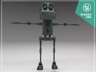 Square Robot Low-poly 3D model