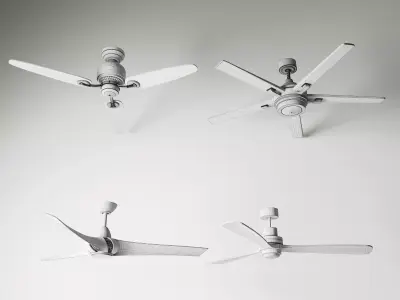 Modern Minimalist Ceiling Fan Set 3D model